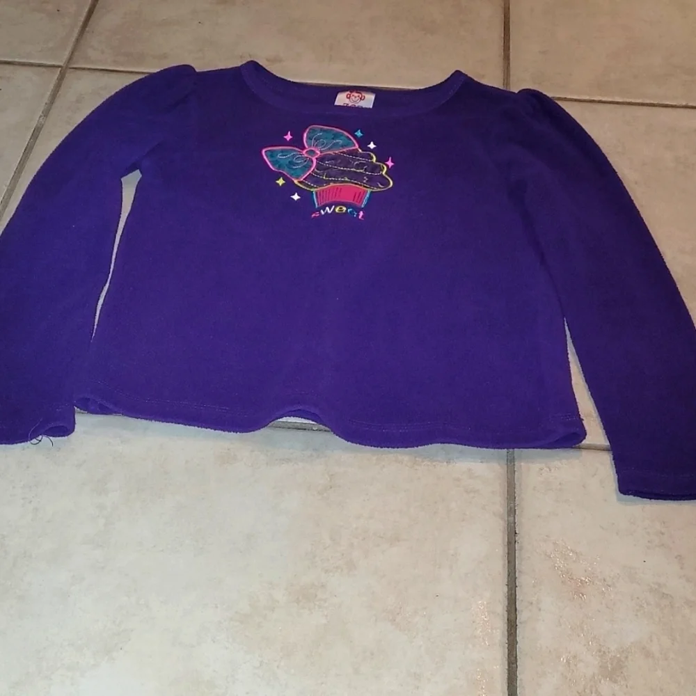Garanimals Girls Purple Cupcake Sweet Long Sleeve Fleece Size 6